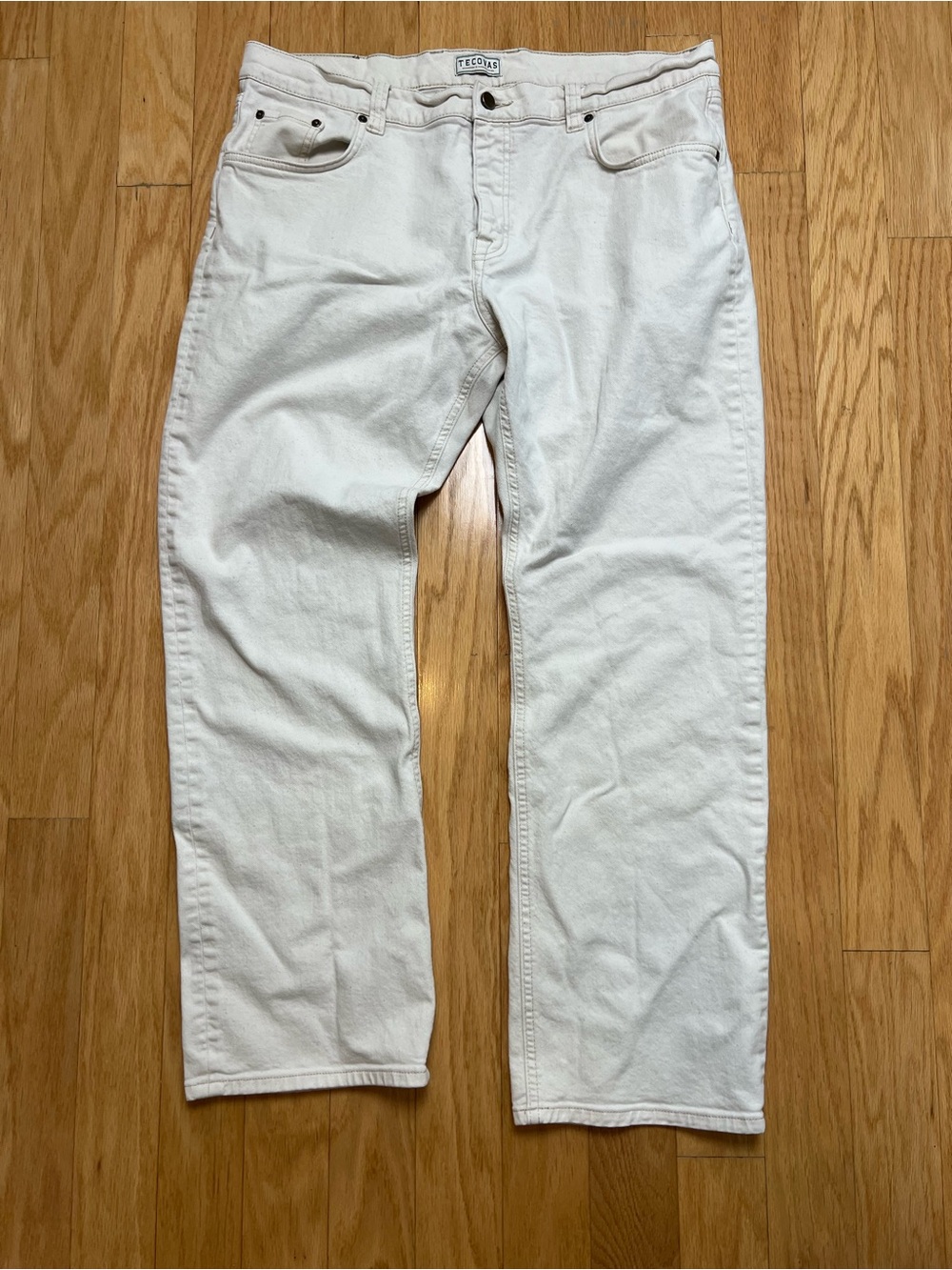 Tecovas Men's White Straight Leg Western Stretch Denim Jeans - Picture 3 of 13